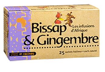 TISANE BISSAP GINGEMBRE 40G 25 SACHETS RACINES