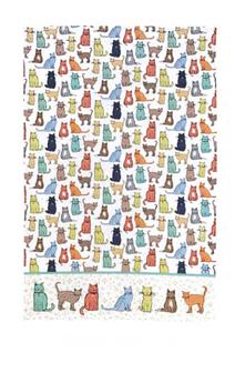 TORCHON 48 x 74 cm COTON CHATS