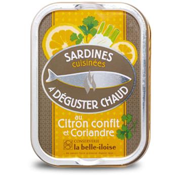 SARDINES CUISINEES AU CITRON CONFIT ET CORIANDRE 115G BELLE ILOISE