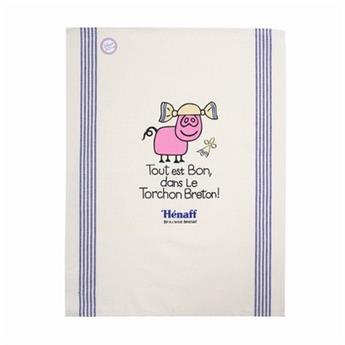 TORCHON 50 x 70 cm COTON HENAFF HUMOUR TOUT EST BON