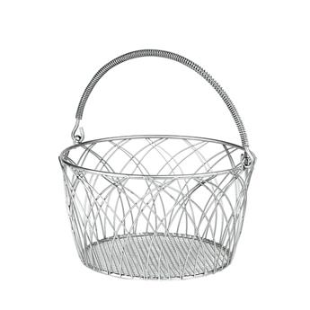 PANIER ROND METAL ARGENTE ANSE RABATTABLE 2 Dimensions