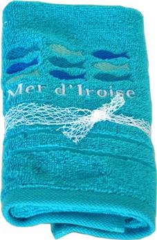 SERVIETTE INVITE 30 x 50 cm BRODEE MER D´IROISE Turquoise
