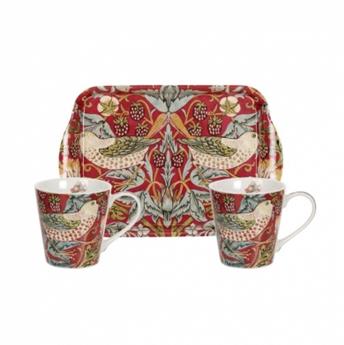 COFFRET 2 MUGS  STRAWBERRY THIEF RED