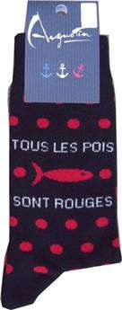 CHAUSSETTES 35/40 TOUS LES POIS SONT ROUGES MARINE