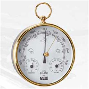 BARO-THERMO-HYGROMETRE GOUSSET EN LAITON 110 MM