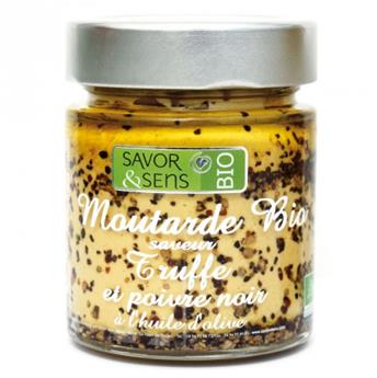 MOUTARDE BIO SAVEUR TRUFFE POIVRE NOIR 130G