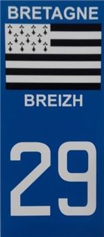 AUTO 29 DRAPEAU BREIZH PLAQUE IMMATRICULATION