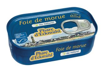 FOIE DE MORUE AU NATUREL 121G PHARE D´ECKMUHL