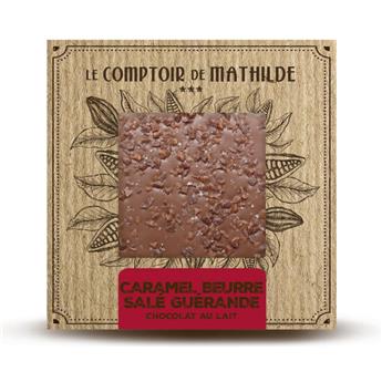 CHOCOLAT LAIT CARAMEL BEURRE SALE ET FLEUR DE SEL 80G  TABLETTE