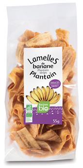 LAMELLES DE BANANE PLAINTAIN DOUCES BIO RACINES 55G