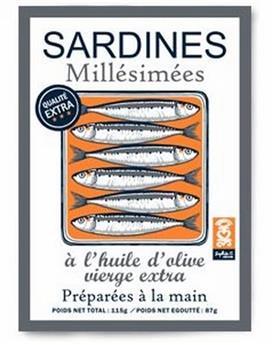 TORCHON 47 x 64 cm SARDINES MILLESIMEES