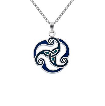 PENDENTIF 3137 BLEU ET CHAINE