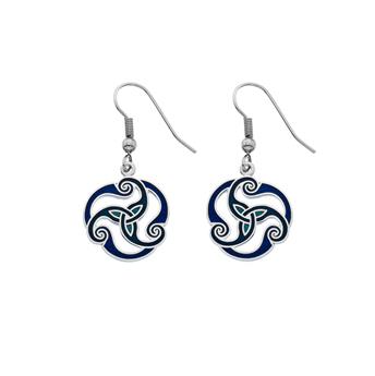 PENDANTS OREILLES MOTIF CELTIQUE 3136 BLEU