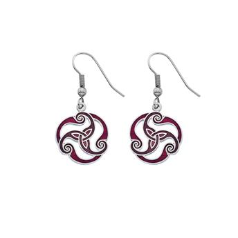 PENDANTS OREILLES MOTIF CELTIQUE 3136 ROUGE