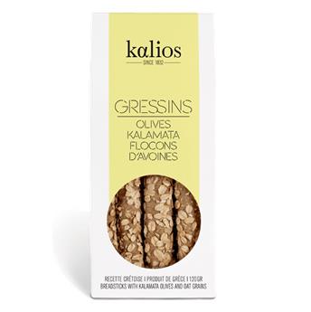 GRESSIN CRETOIS OLIVES DE KALAMATA, FLOCONS D´AVOINE, HUILE OLIVE VIERGE EXTRA 120G