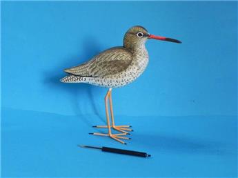 OISEAU CHEVALIER GAMBETTE EN BOIS 18 CM