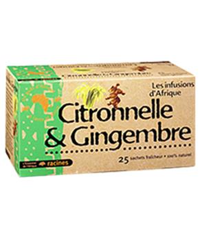 TISANE CITRONNELLE GINGEMBRE 40G 25 SACHETS RACINES