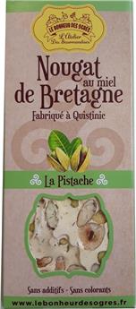 NOUGAT AU MIEL DE BRETAGNE PISTACHE 80G