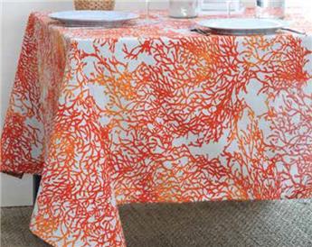 NAPPE ENDUITE RONDE 150 cm CALEDONIE ROUGE
