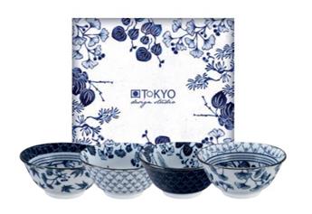 COFFRET 4 BOLS 14.8 x 7 cm FLORA JAP