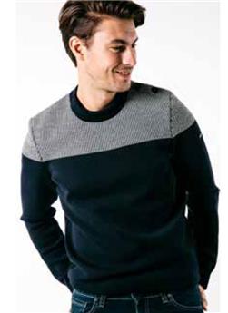PULL DINAN MARINE/ECRU
