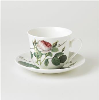 TASSE DEJEUNER ET SOUCOUPE REDOUTE ROSES