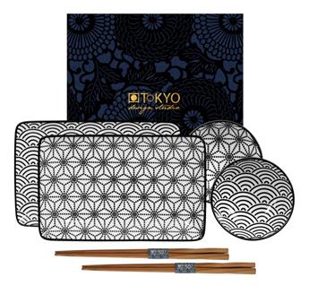 SET SUSHI 6 PIECES PL/ASS/BG NIPPON BLACK 15150