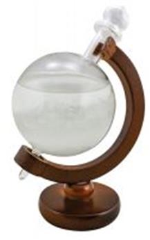 BAROMETRE FITZROY VERRE BOULE SOCLE BOIS