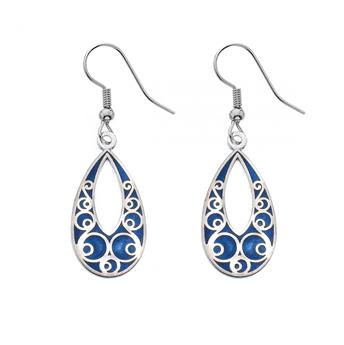 PENDANTS OREILLES GOUTTE CELTIQUE BLEUE