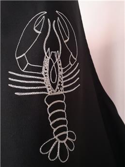TABLIER  BRODE HOMARD ARGENT