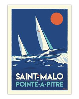 AFFICHE 30 x 40 cm SAINT MALO POINTE A PITRE