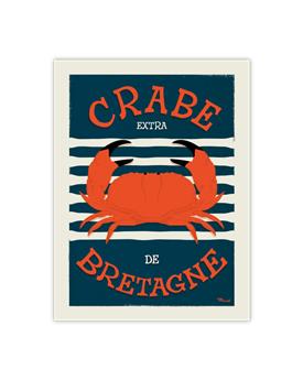 AFFICHE 30 x 40 cm CRABE DE BRETAGNE