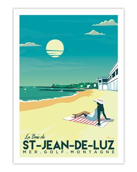 AFFICHE 30 x 40 cm LA BAIE DE SAINT JEAN DE LUZ