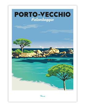 AFFICHE 30 x 40 cm PORTO VECCHIO PALOMBAGGIA