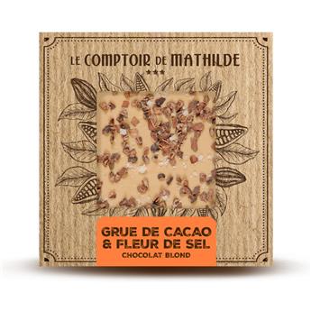 CHOCOLAT BLOND GRUE CACAO ET FLEUR DE SEL 80G TABLETTE