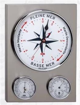 INDICATEUR DE MAREE BAROMETRE THERMOMETRE INOX