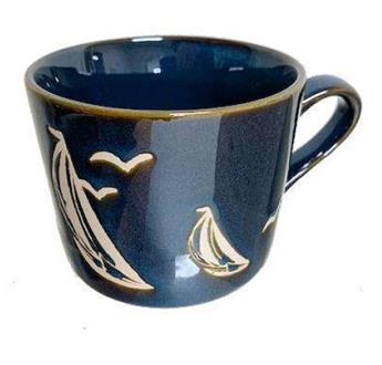 TASSE DEJEUNER BLEU DECOR VOILIERS 36 CL