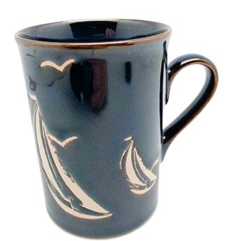 MUG GRES VOILES BLEU