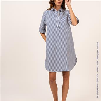ROBE LEONIE BLANC/BLEU