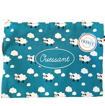 POCHETTE BLEU CANARD ALL OVER MOUTONS OUESSANT