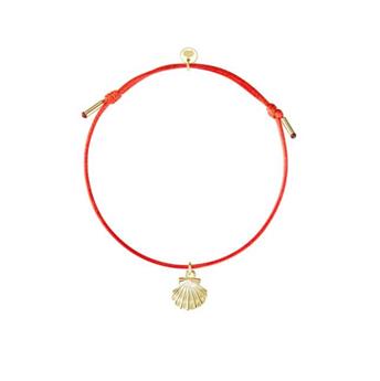 BRACELET CORDON ROUGE COQUILLE SAINT JACQUES