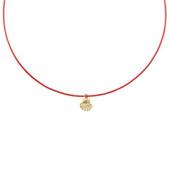 COLLIER CORDON ROUGE  COQUILLE SAINT JACQUES