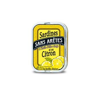 SARDINES A L´HUILE D´OLIVE ET CITRON SANS ARETES 115GR BELLE ILOISE