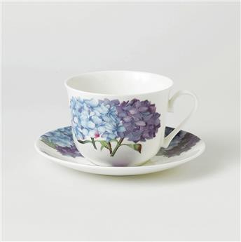 TASSE DEJEUNER ET SOUCOUPE HORTENSIA