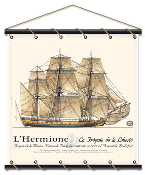 KAKEMONO BATEAU L´HERMIONE 1779