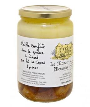 CAILLE CONFITE DANS LA GRAISSE DE CANARD SUR LIT DE CEPES X2 620G